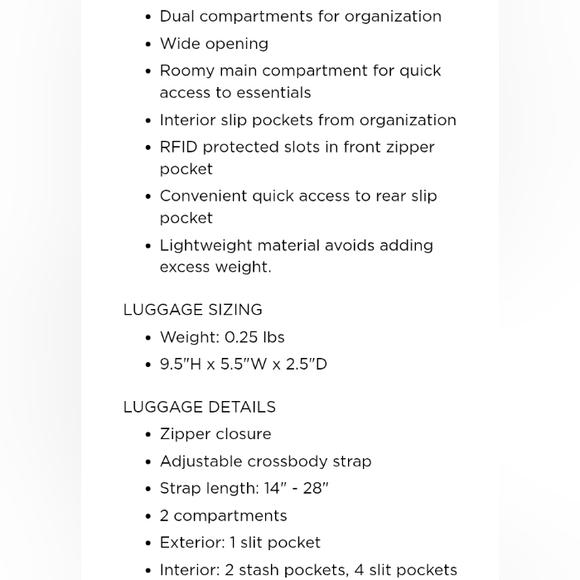 Travelon Essentials Slim Crossbody - Picture 6 of 6